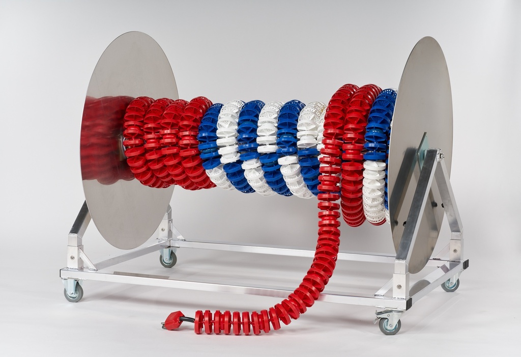 Haspeltrolley met haspel "Super", voor 150 m 4" lijnen, aluminium