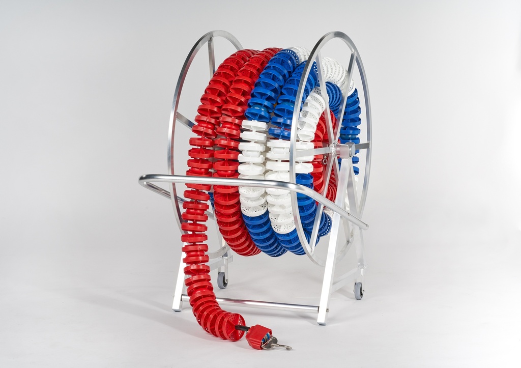 Haspel aluminium voor 25 m 4" lijnen