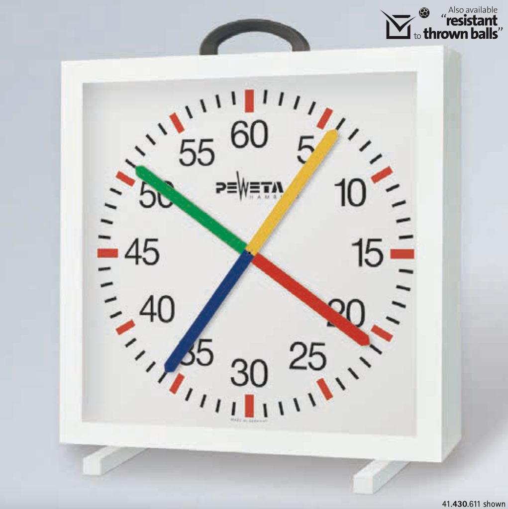 4 wijzersklok 60x60 op batterij