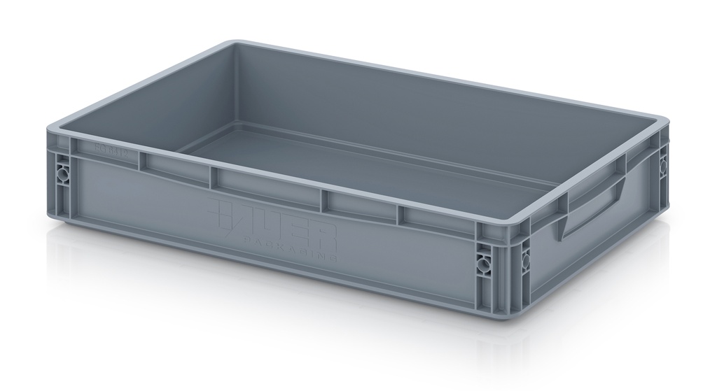 Opbergbak / Lekbak in HDPE 600 x 400 x 120mm gesloten - grijs