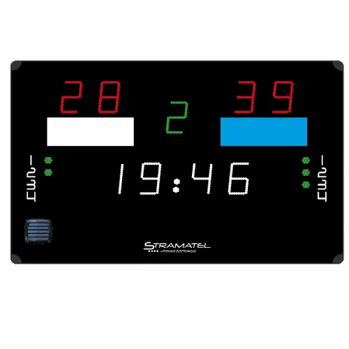 Scoreboard waterpolo indoor pool - readablilty 60m - digits 15cm