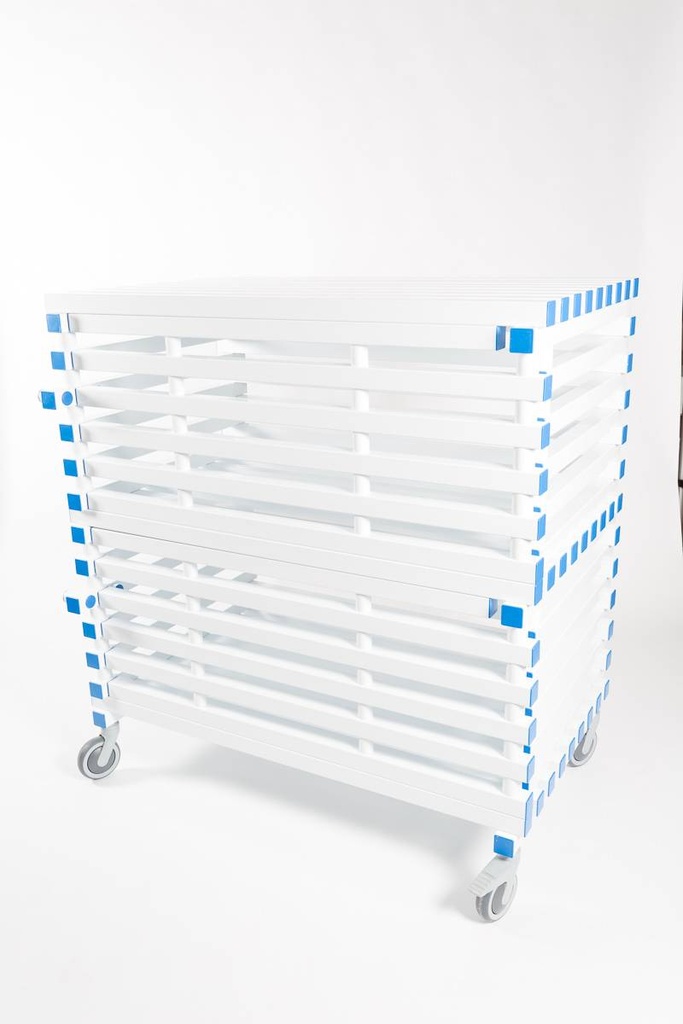 CLOSED CABINET WITH CASTORS - 2 LEVELS