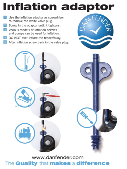DAN FLOAT Adaptateur de gonflage + kit de valve